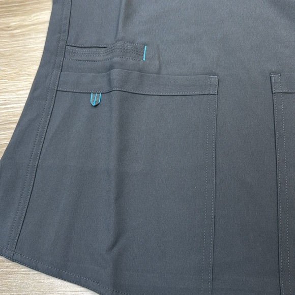 Med Couture Energy Racerback Shirttail Scrub Top Pewter Gray Style 8579 - Picture 4 of 4